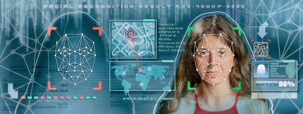 istock Woman facial recognition technology concept GUI for authentication 1254294398