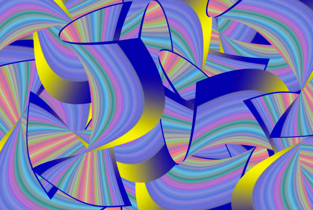 istock Colorful stripes abstract background, stretched pixels effect. Decorative fantasy ornaments 3D illustration 1254300409