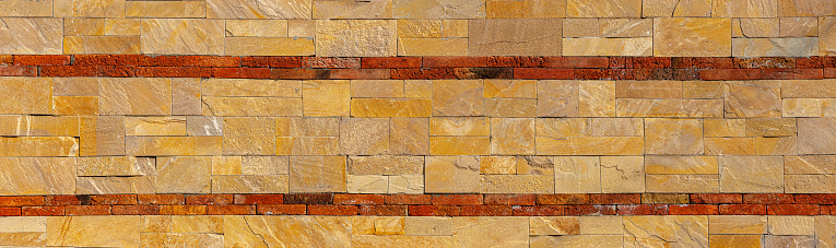 Exterior brick wall texture background. Vintage house facade