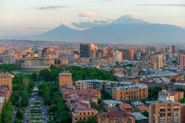 istock Legendary mount Ararat and Yerevan city 1254302008