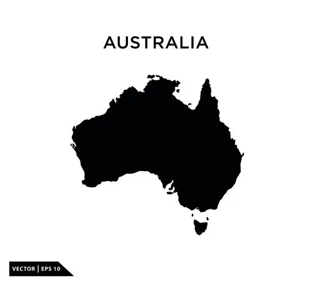 Vector illustration of Australia map icon vector design template