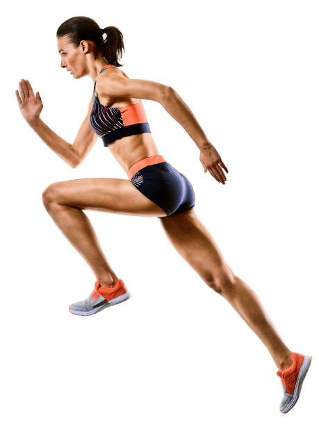 istock young woman runner running jogger jogging athletics isolated white background 1254313094
