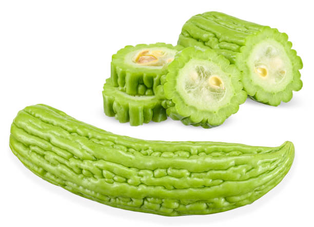 istock Bitter gourd isolated on white clipping path 1254315515