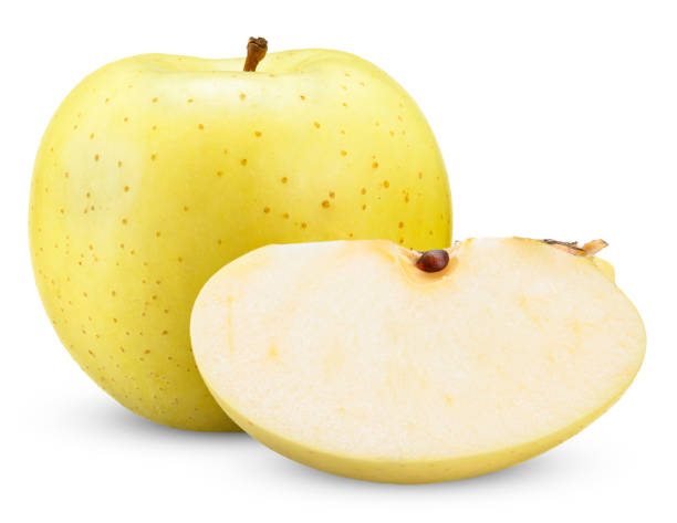 istock yellow apple isolated on white clipping path 1254316063