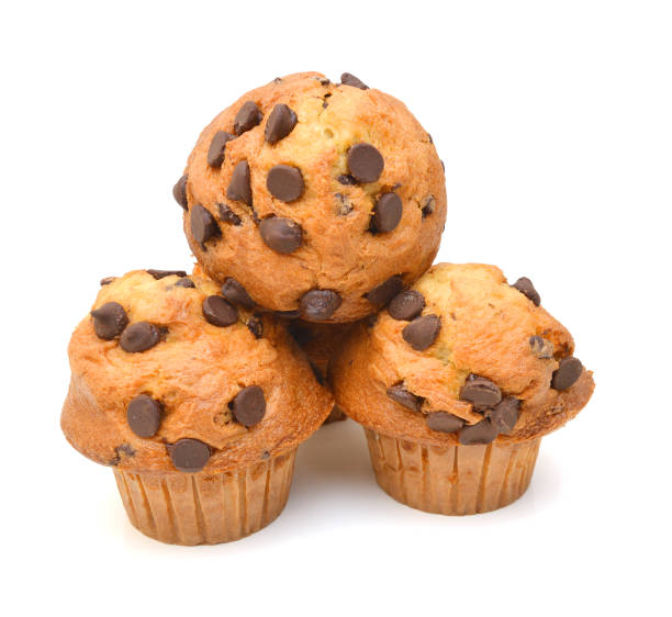 istock Fresh chocolate chip muffin close up. 1254318072