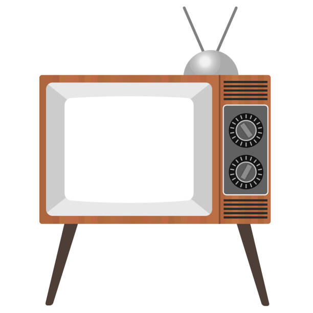 istock Realistic and retro TV illustration.off. The screen is transparent or white. 1254323453