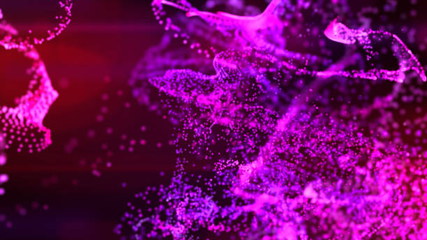 istock Fluid pink and purple particles flowing beautiful abstract background, Liquid and light with depth of field. 1254324018