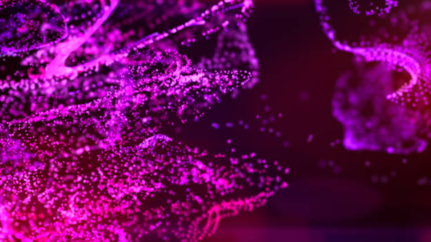 istock Fluid pink and purple particles flowing beautiful abstract background, Liquid and light with depth of field. 1254324751