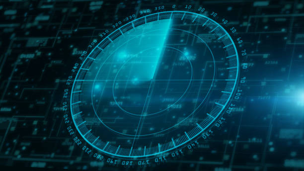 cloud computing numérique et balayage radar de la cybersécurité. protection des réseaux de données numériques. analyse des données de connexion haute vitesse. contexte numérique de la technologie d’avenir - radar photos et images de collection