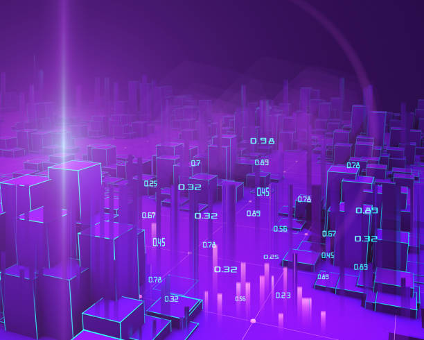 istock Big Data. 3D abstract  infographic with blue  wireframe boxes and blurred lines effects.  Business and finance analytics representation banner. Data charts. Futuristic geometric analyze data concept. 1254329114