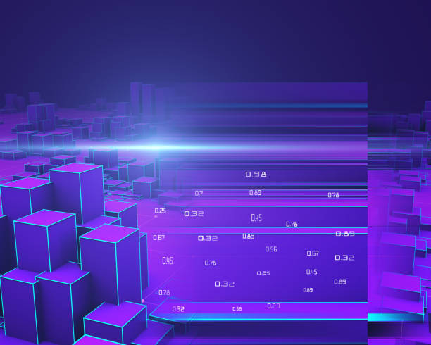 istock 3D abstract  infographic with blue  wireframe boxes and blurred lines effects.  Business and finance analytics representation banner.  Big Data.  Futuristic geometric analyze data concept. 1254329122