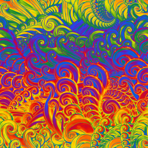 istock Grunge rainbow color seamless texture, swirls pattern, 3d illustration 1254335122