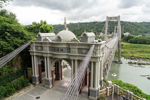 Daxi Bridge, also known as the Lover's Bridge. Is a suspension footbridge in Daxi District, Taoyuan City, Taiwan.