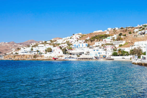 istock Mykonos city harbour, Greece 1254344572