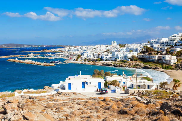 istock Paros island aerial view 1254346656
