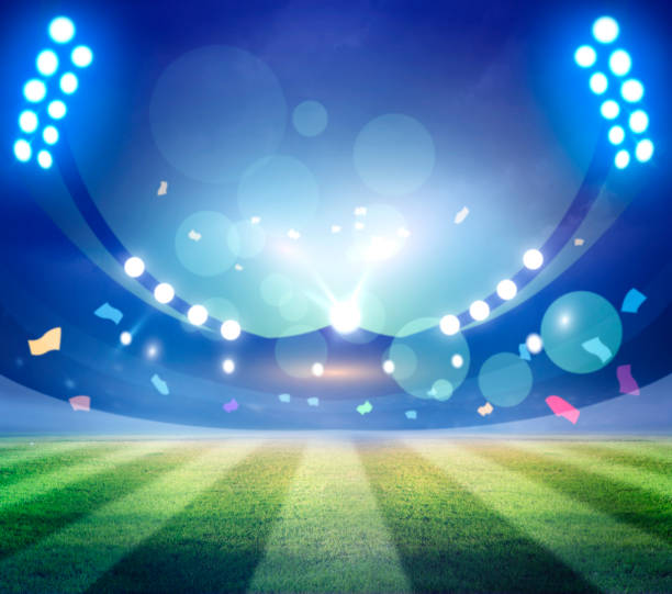 istock lights at night and football stadium 3D 1254350447