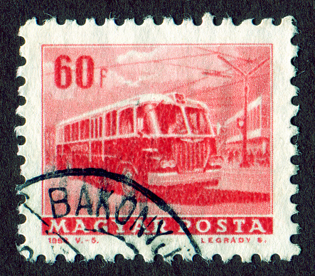 Hungary stamps: Vintage bus