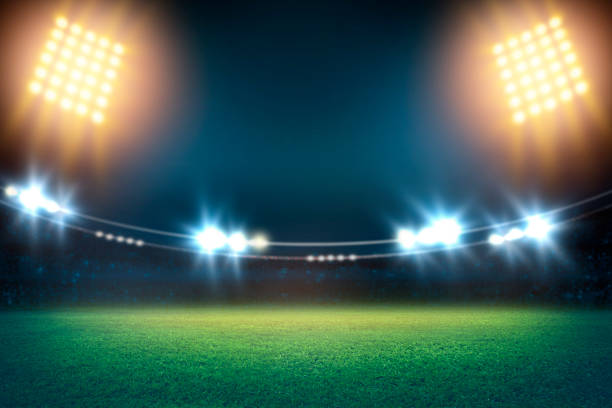 istock lights at night and stadium 3D 1254358694