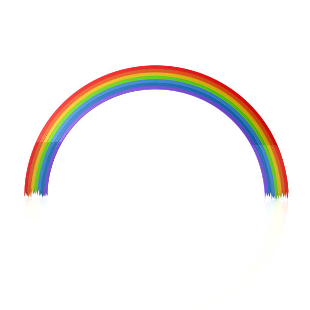 3d illustration of simple colorful rainbow isolated on white background
