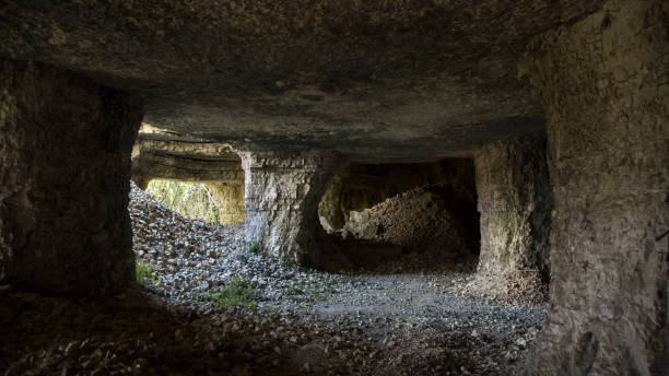 istock An ancient cave in the mountain 1254359929