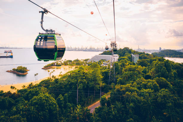 istock Cableway trip in Sentosa Island, Singapore 1254361069