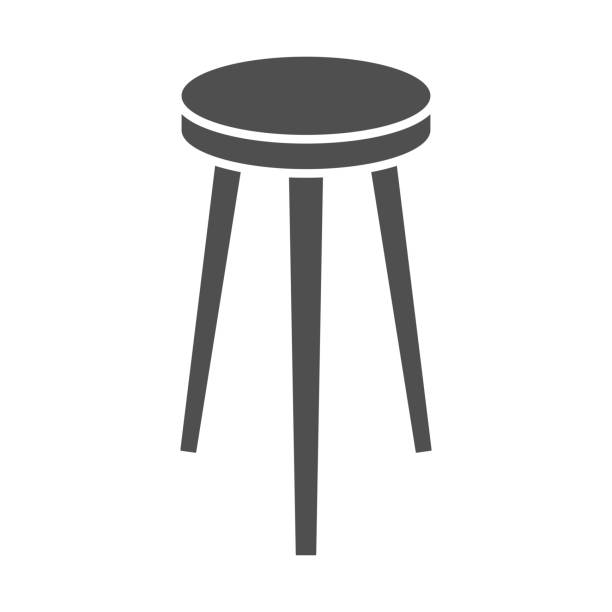 illustrations, cliparts, dessins animés et icônes de icône tabouret de bar dans le style plat. illustration vectorielle. - bar stools illustrations