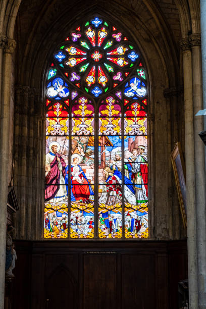 istock Religious Stained glass. Tours's cathedral. 1254377807