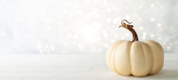 istock White pumpkin on vintage wooden table. 1254380179