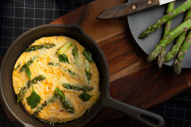 istock Asparagus frittata with Parma cheese 1254382387