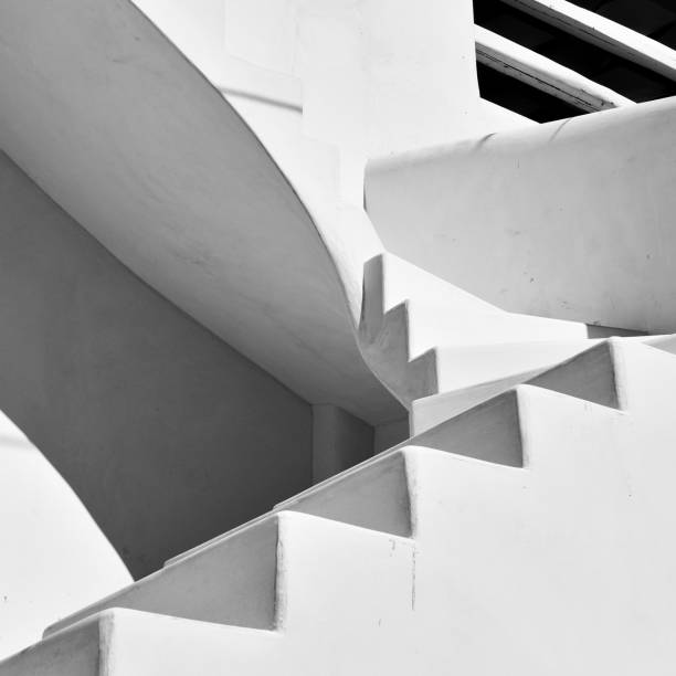 istock Staircase - Black and white architectural photography 1254383559