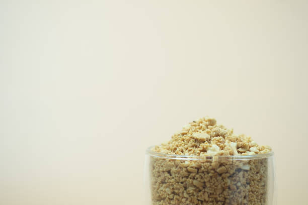 istock Fresh of roasted crushed peanuts served in glass. Selective focus 1254391005