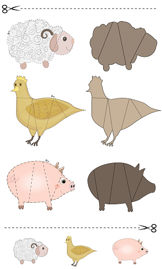 Spring Animals Shadow Puzzle A Vector Illustration Of A Animals Puzzle Find The Correct Shadow ...