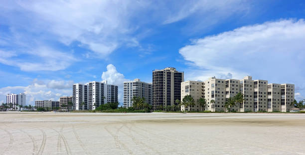 Condominiums and Time Shares Rentals on Fort Myers Beach. Condos and timeshares on Fort Myers Beach, Florida, USA. fort myers beach photos stock pictures, royalty-free photos & images