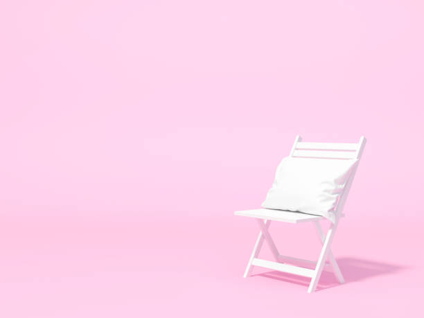 istock White chair with pillow on pastel pink background 3d rendering. 3d illustration Relax, rest, Holiday greeting card template minimal concept. 1254393998