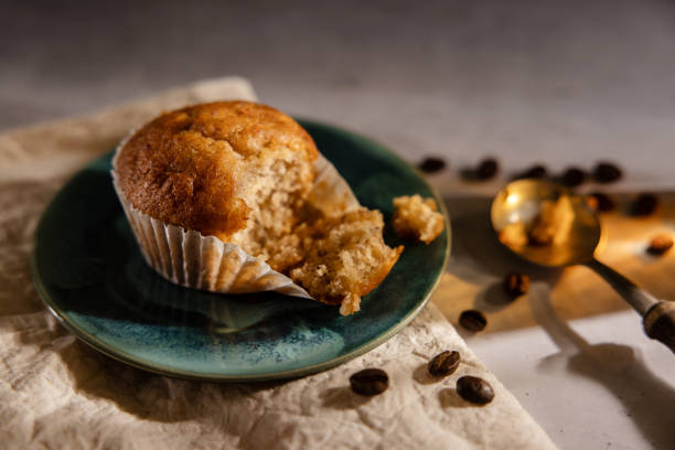 istock Banana Muffin Cup Cake on the Table. Top View 1254395636