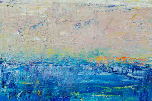 istock Abstract painted blue and yellow art backgrounds 1254397449