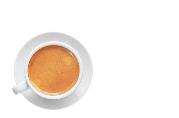 istock White espresso coffee cup isolated on white background, copy space 1254398133
