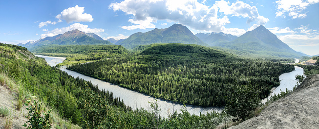 Alaska offers many panoramic views. This Chugach mountains vista point is a breathtaking sight.