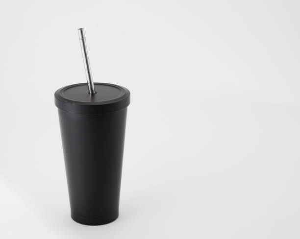 istock Aluminum Black Water Bottle isolated on white background. 1254403868