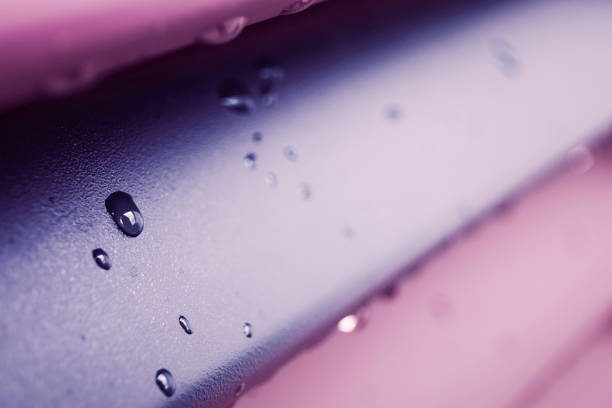 Macro of raindrops on the shutter, detail