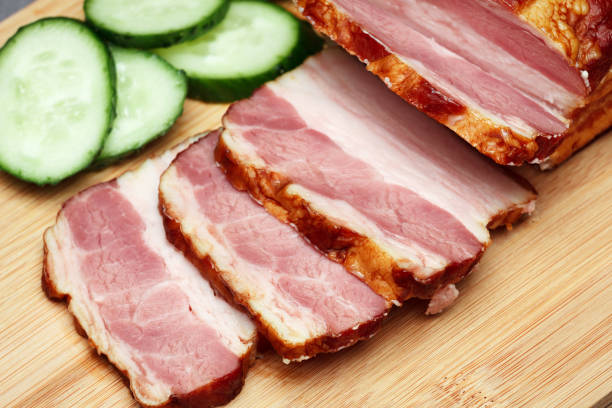 istock Delicious artisanal whole smoked bacon 1254406979
