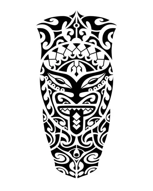 Vector illustration of Tattoo sketch maori style for leg or shoulder