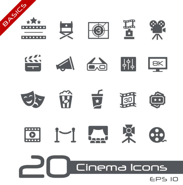 Film Industry and Theater Icons // Basics Vector icons for your web or media projects. movie ticket illustrations stock illustrations