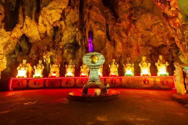 Marble mountains cave in Danang city in Vietnam