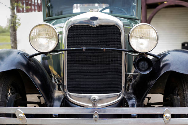 istock Front view of an old classic car 1254418148