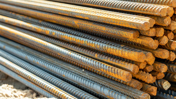 istock rusty bars of iron rebar tied in a bundle 1254420740