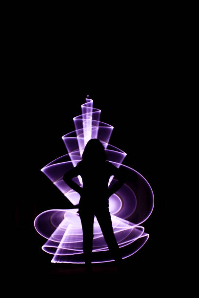 istock Lightpainting session at night. 1254420776