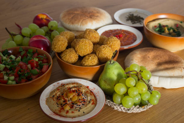 istock Fresh falafel with pita bread and hummus 1254420886