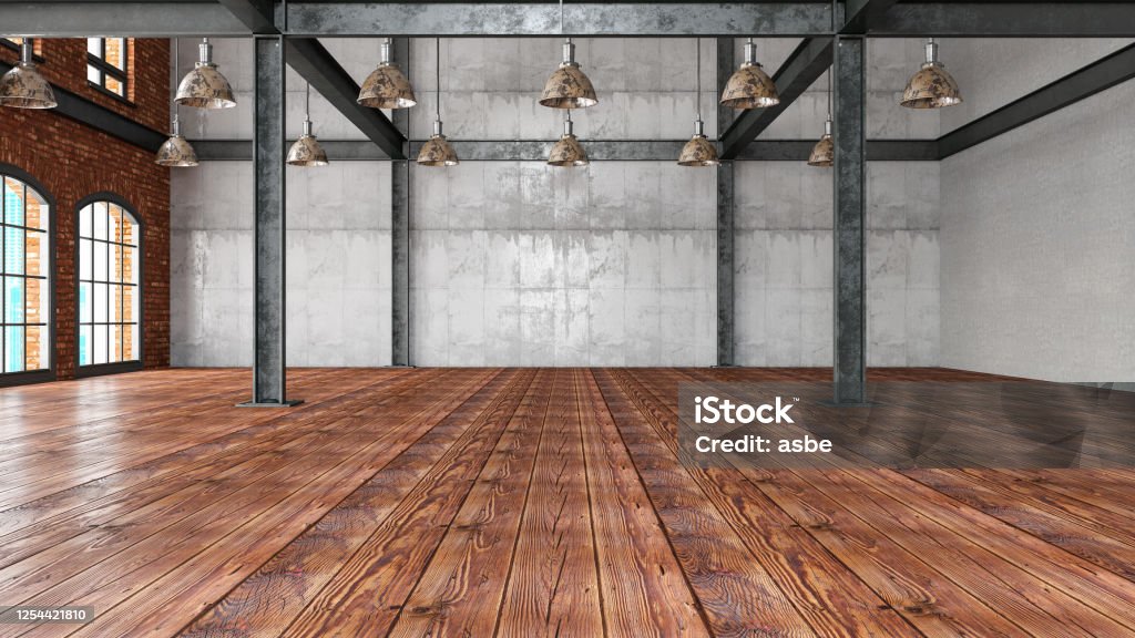 Empty Large Warehouse Stock Photo - Download Image Now - Empty