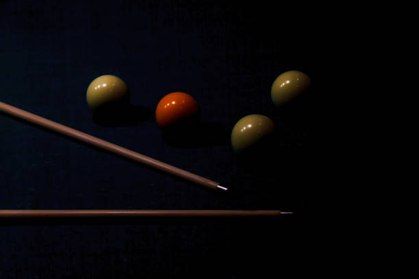 istock Billiard balls and cue on pool table. Russian billiards 1254424378